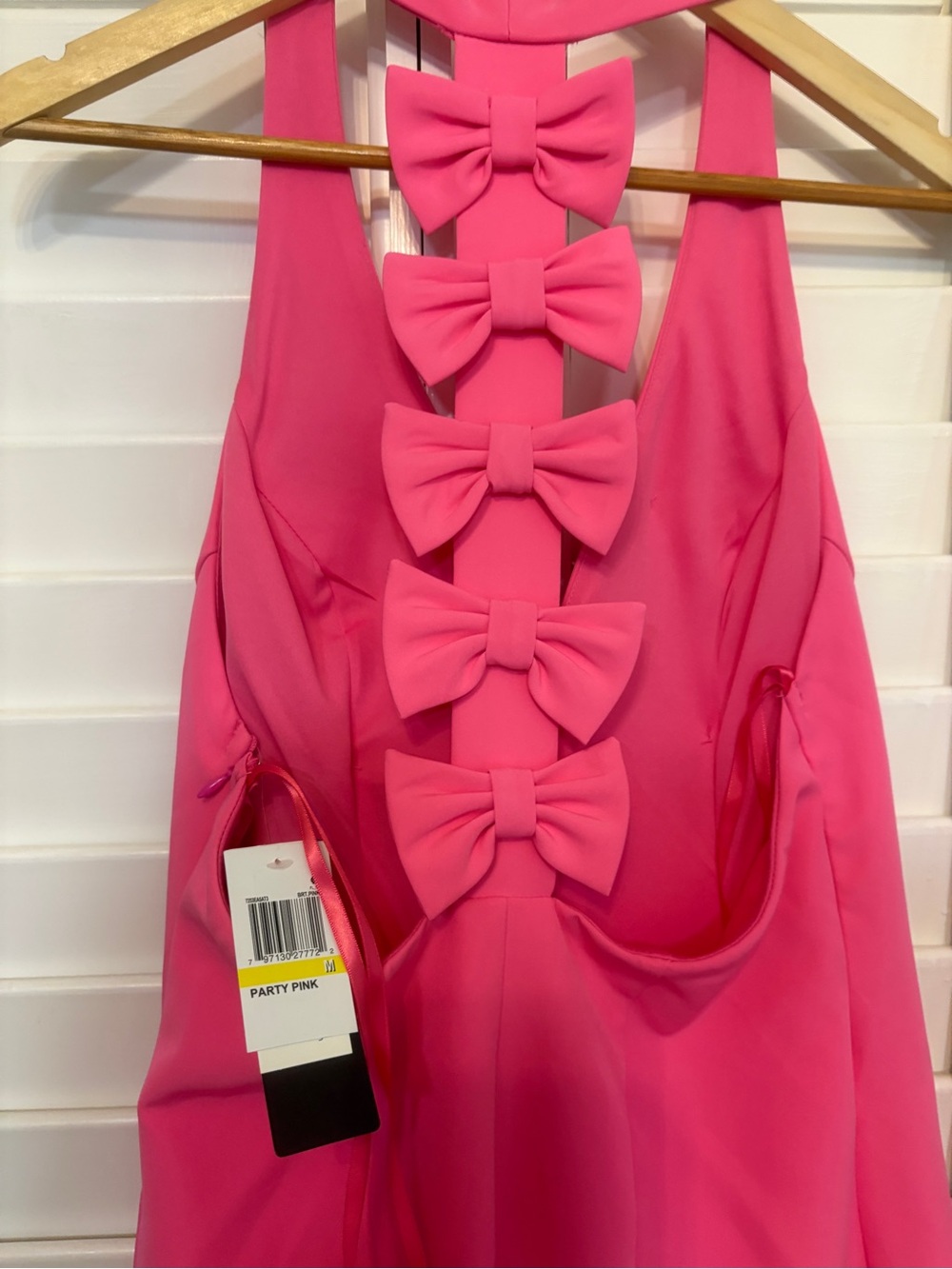 Seni & Cade Pink Bow Back Dress Size Medium - Picture 6 of 10